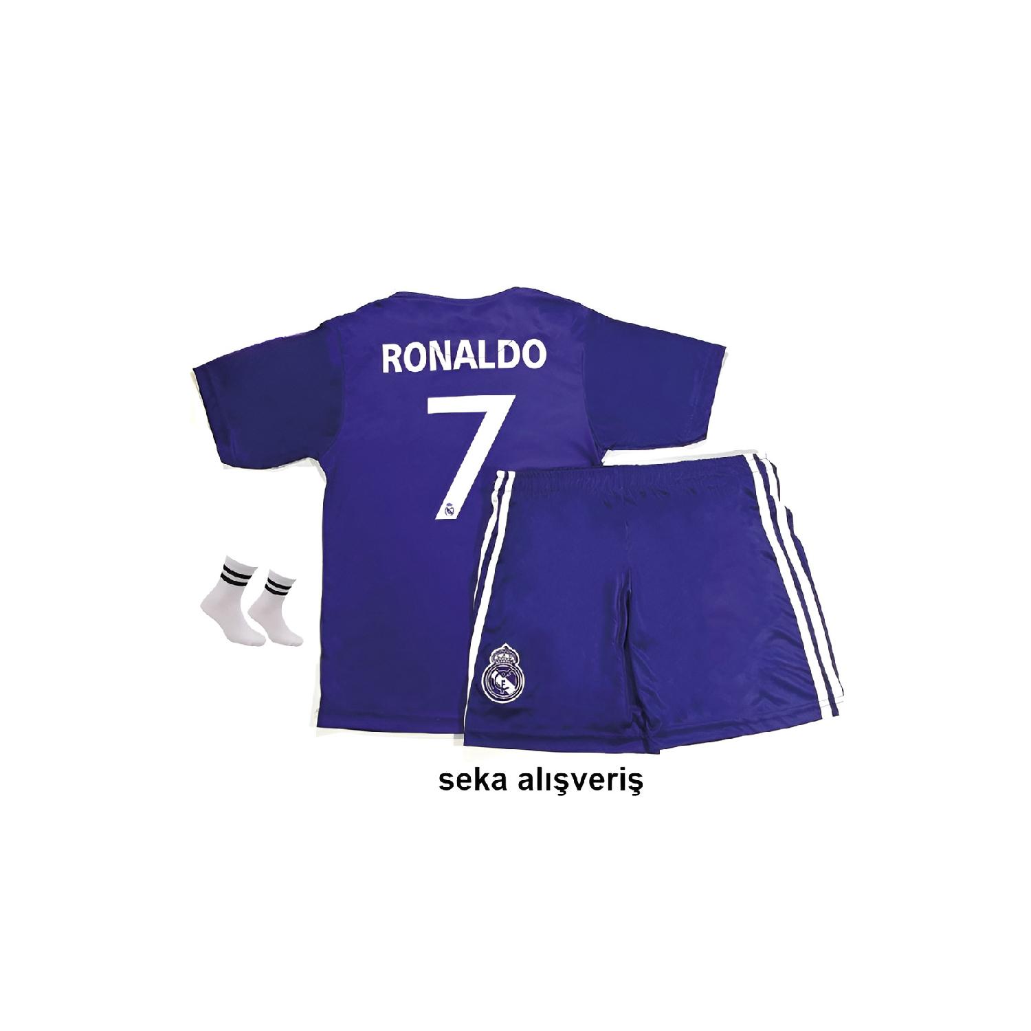 Фиолетовый комплект детского джерси финала Лиги чемпионов Кардиффа Ronaldo 2017 (джерси, шорты и носки)
Фиолетовый комплект детского джерси финала Лиги чемпионов Кардиффа Ronaldo 2017 (джерси, шорты и носки)