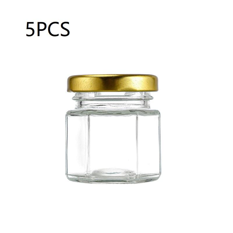 45Ml 3/5Pcs Mini Hexagonal Glass Jars With Gold Screw Lids Leak-Proof Reusable Multi-Purpose For Honey Jam Spice Storage
45Ml 3/5Pcs Mini Hexagonal Glass Jars With Gold Screw Lids Leak-Proof Reusable Multi-Purpose For Honey Jam Spice Storage