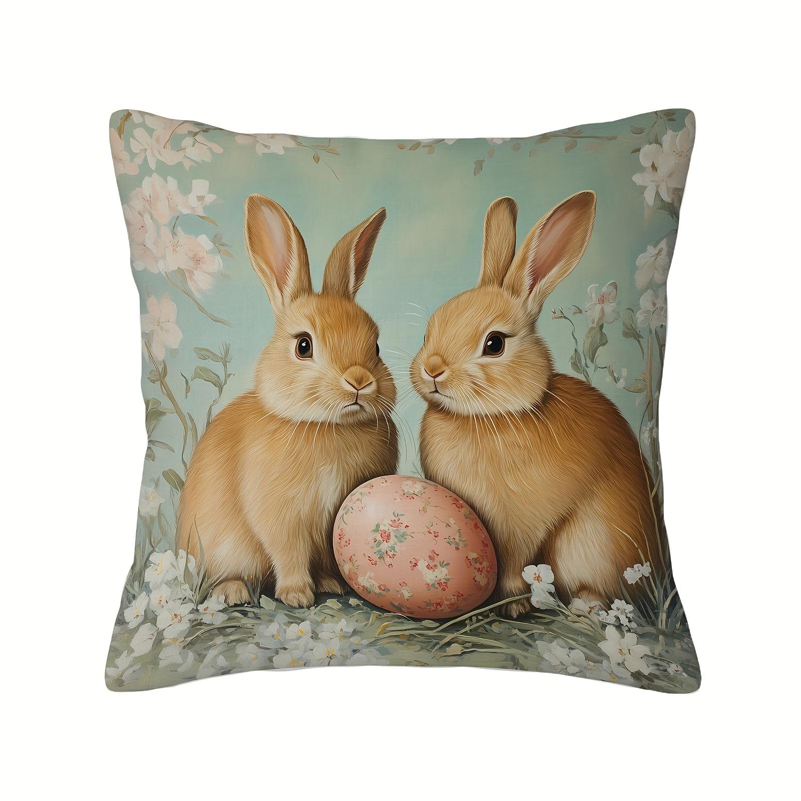 1 Easter light green double brown cute rabbit flower protection egg theme pillow cover 40x40cm/16x16inch
1 Easter light green double brown cute rabbit flower protection egg theme pillow cover 40x40cm/16x16inch