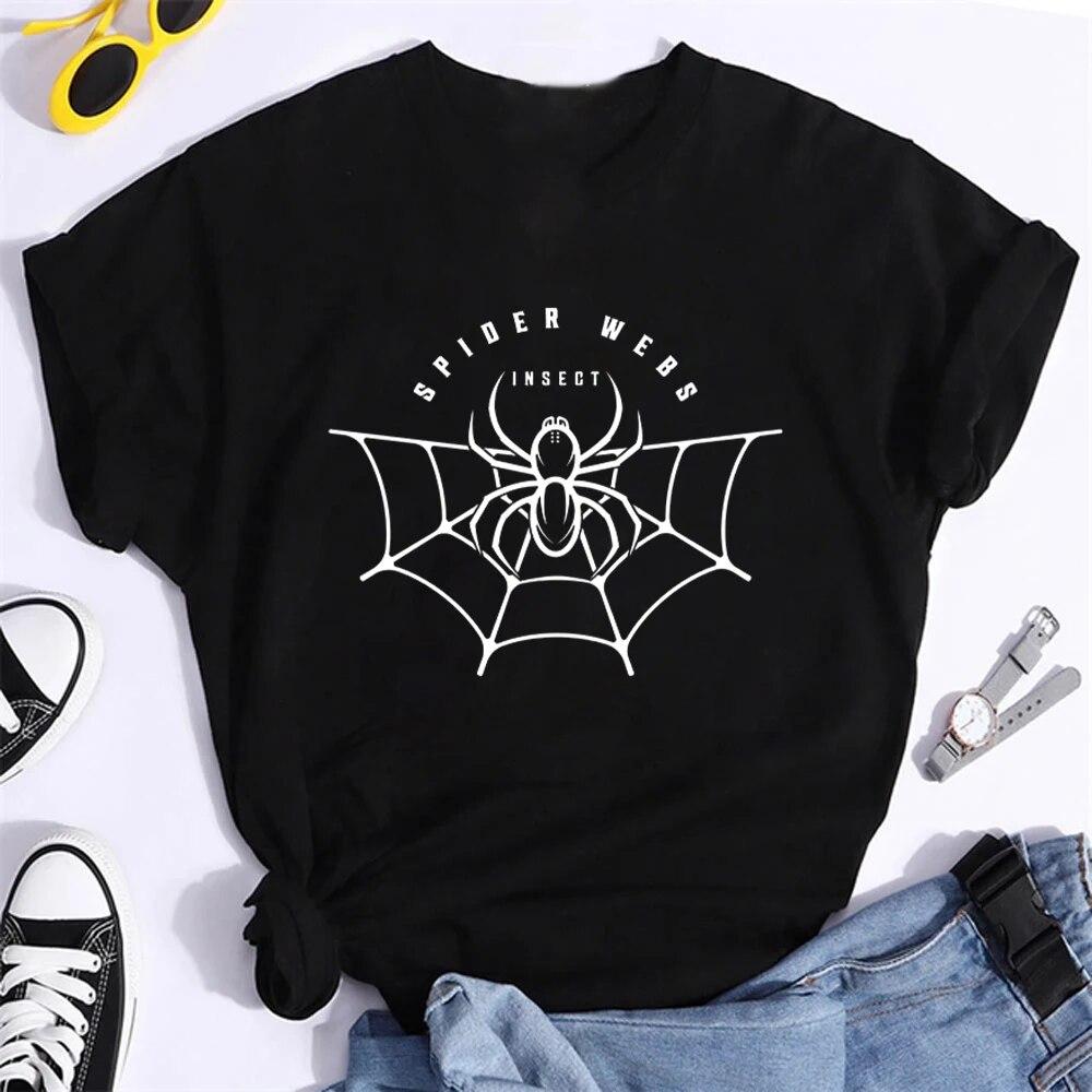 Черная летняя женская футболка SPIDER, удобная женская футболка большого размера с короткими рукавами Y2K, свободная крутая футболка с графическим принтом для девочек
Черная летняя женская футболка SPIDER, удобная женская футболка большого размера с короткими рукавами Y2K, свободная крутая футболка с графическим принтом для девочек