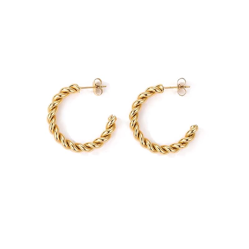 LUXSTAR twisted hoop earrings Thickness 4mm ring earrings big thick stainless both ears ladies men s South Korea simple brand (gold gold, 25mm)
LUXSTAR twisted hoop earrings Thickness 4mm ring earrings big thick stainless both ears ladies men s South Korea simple brand (gold gold, 25mm)