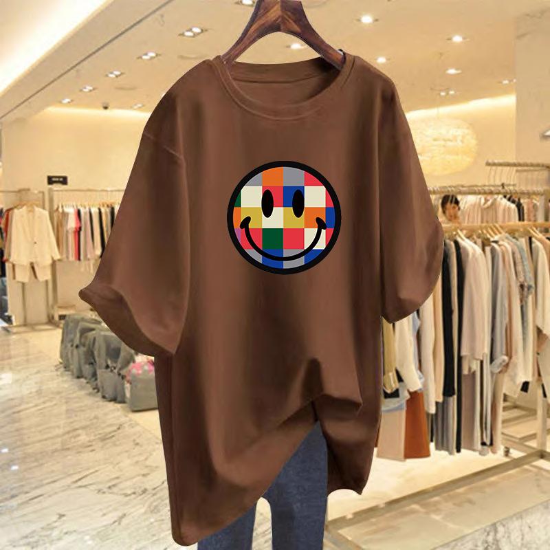 Loose casual pure cotton smiley face printed t-shirt women s summer new loose white pure cotton short-sleeved top bottoming shirt XXXL
Loose casual pure cotton smiley face printed t-shirt women s summer new loose white pure cotton short-sleeved top bottoming shirt XXXL
