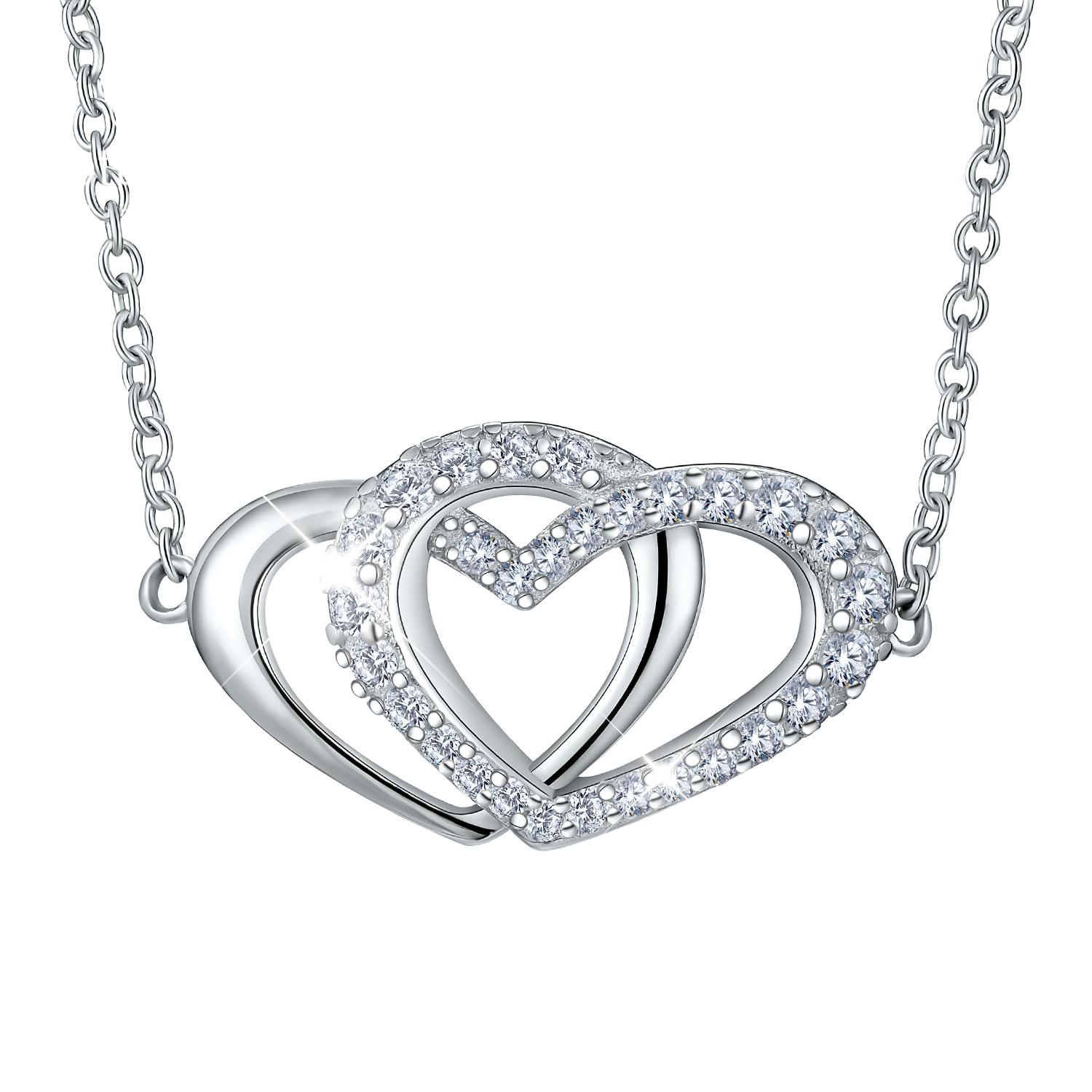 Романтические однотонные ожерелья с двойным сердцем любви для женщин, ювелирные изделия
Романтические однотонные ожерелья с двойным сердцем любви для женщин, ювелирные изделия