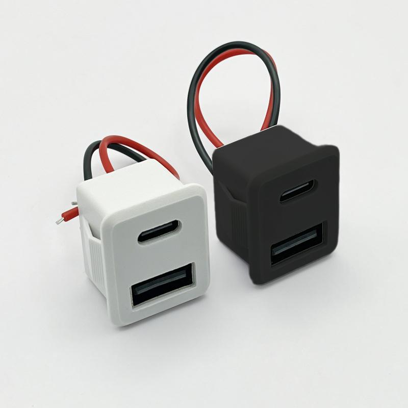 Double Layer Usb Type-C Socket Female Usb Lamp Charging Socket Power Socket 2P With Cable Connector білий 
Double Layer Usb Type-C Socket Female Usb Lamp Charging Socket Power Socket 2P With Cable Connector білий