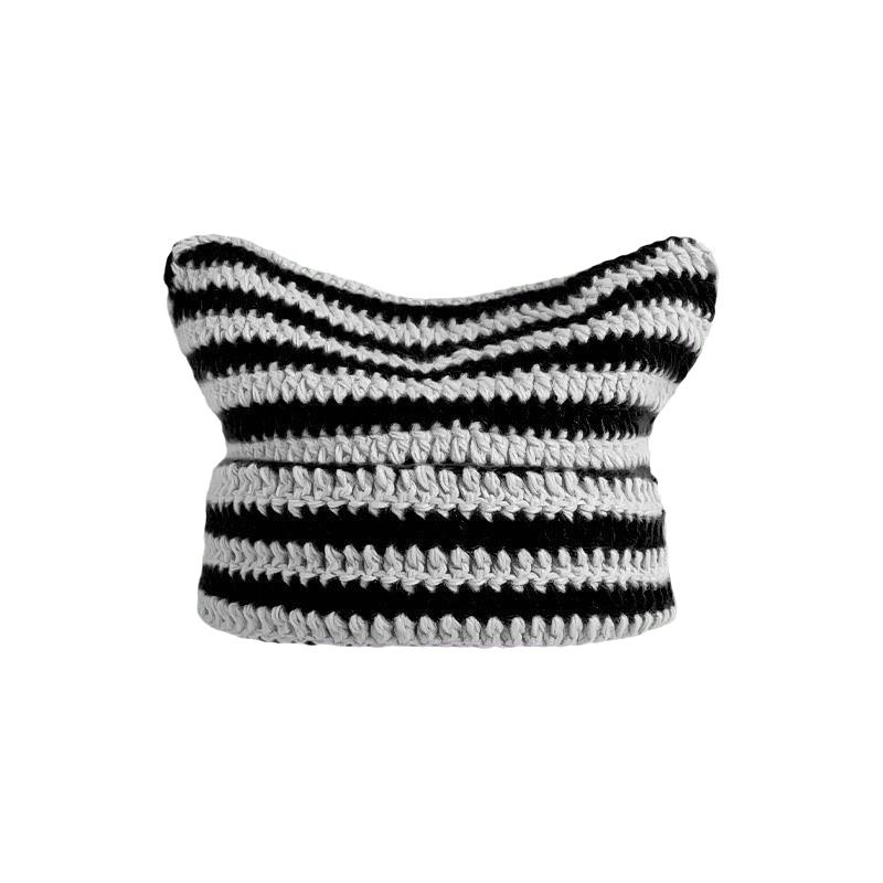 Hat Style Versatile Minimalist Striped Womens Warm Hatsbeanie Knitted Black Gray
Hat Style Versatile Minimalist Striped Womens Warm Hatsbeanie Knitted Black Gray