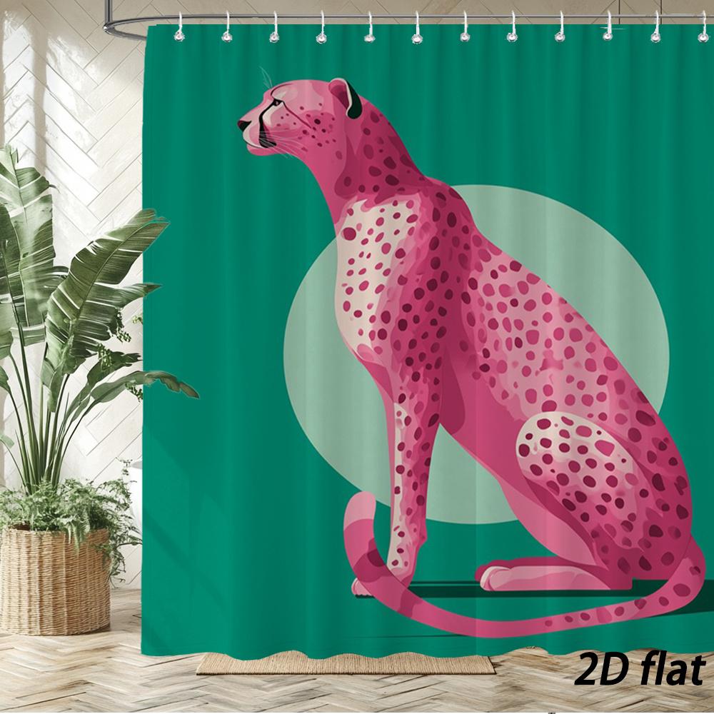 Pink Cheetah Shower Curtain – Stylized Illustration On Emerald Green, Geometric Circle Background, 12 Hooks, 70.87×70.87 Inch W60H190(CM)-1 Pcs
Pink Cheetah Shower Curtain – Stylized Illustration On Emerald Green, Geometric Circle Background, 12 Hooks, 70.87×70.87 Inch W60H190(CM)-1 Pcs