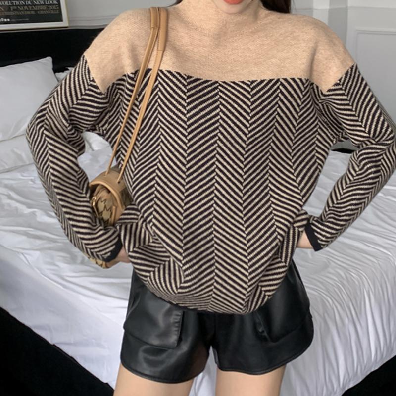 New Winter Autumn Loose Color Blocking Pullover Jumper Slouchy Inner Half Turtleneck Knit Sweater
New Winter Autumn Loose Color Blocking Pullover Jumper Slouchy Inner Half Turtleneck Knit Sweater