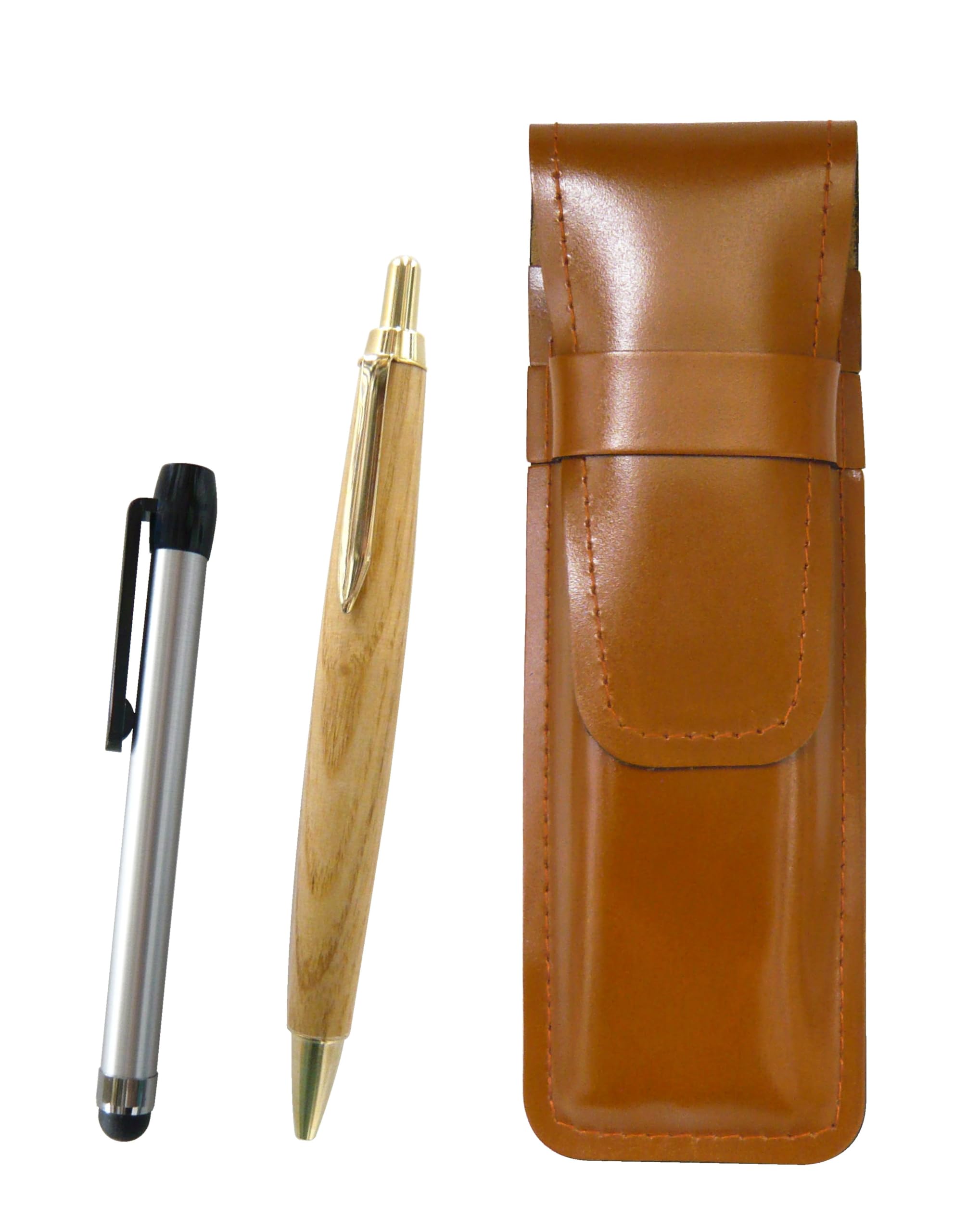 Slim cowhide pencil case brown metal touch silver bar and maple wood shaft retro ballpoint pen set ASC-ALST-HS47S
Slim cowhide pencil case brown metal touch silver bar and maple wood shaft retro ballpoint pen set ASC-ALST-HS47S