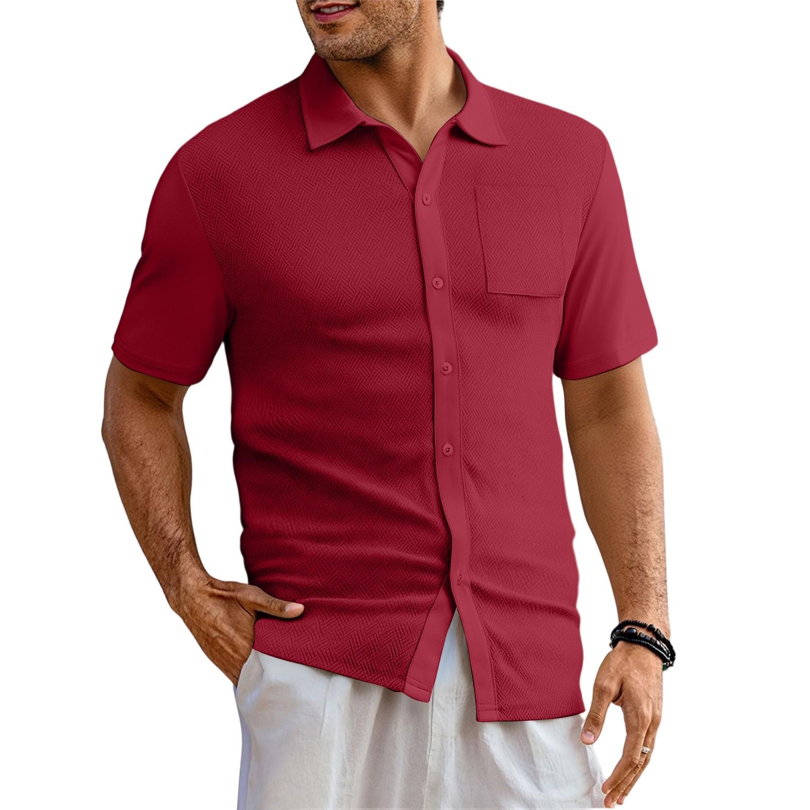 Мужская однотонная классическая рубашка с короткими рукавами в спортивном стиле L винный
Мужская однотонная классическая рубашка с короткими рукавами в спортивном стиле L винный