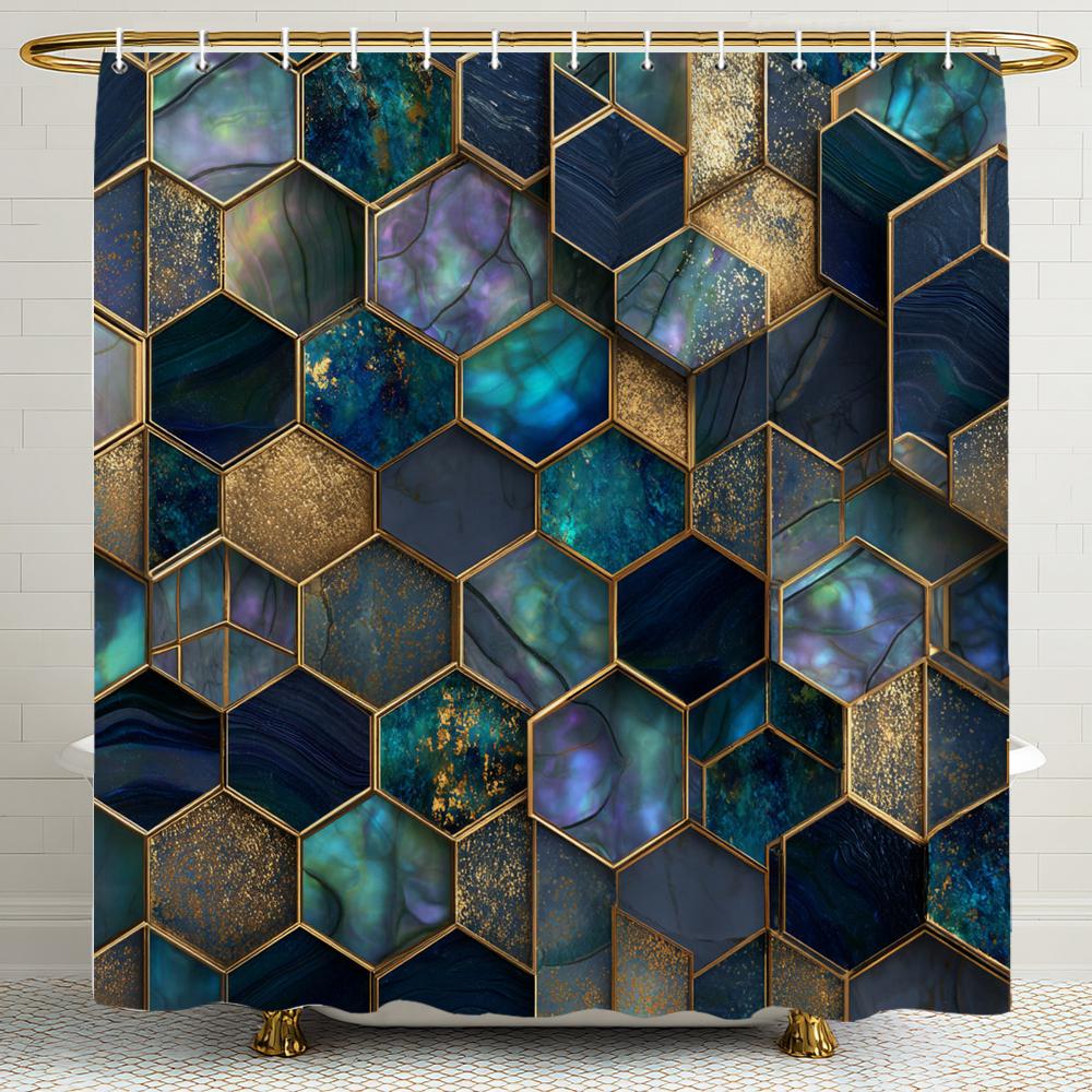 Modern Geometric Marble Texture Printed Shower Curtain Bathroom Curtain,Hanging Curtain 12 Hooks Decoration Machine Washable W60H190(CM)-1 Pcs
Modern Geometric Marble Texture Printed Shower Curtain Bathroom Curtain,Hanging Curtain 12 Hooks Decoration Machine Washable W60H190(CM)-1 Pcs