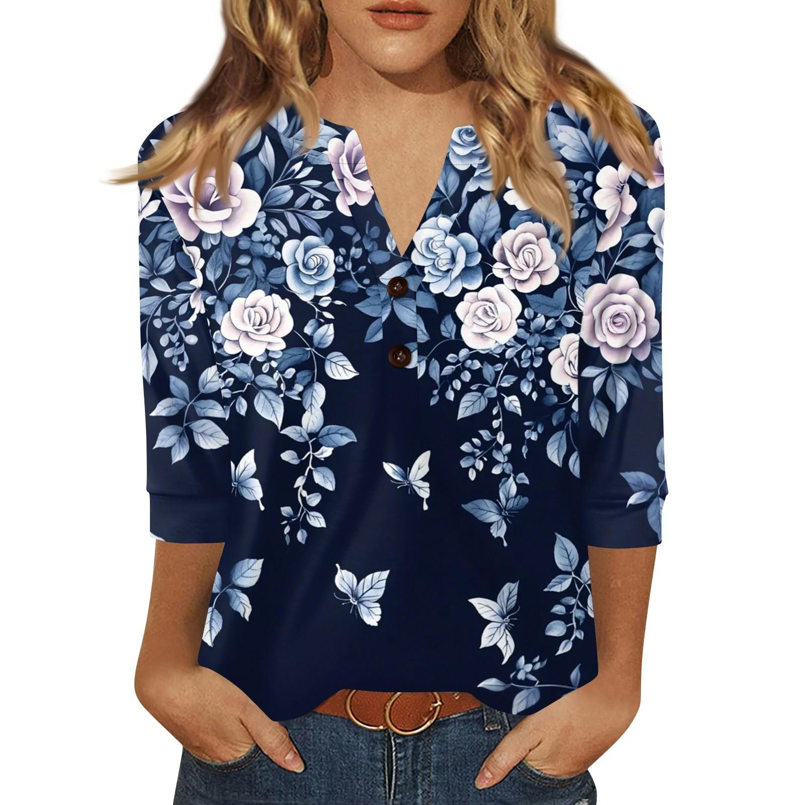 Жен. Футболка С принтом Пуговицы Рукав 3/4 Повседневные Выходные Мода Классический Классический V-образный вырез Обычный Верх XL
Жен. Футболка С принтом Пуговицы Рукав 3/4 Повседневные Выходные Мода Классический Классический V-образный вырез Обычный Верх XL