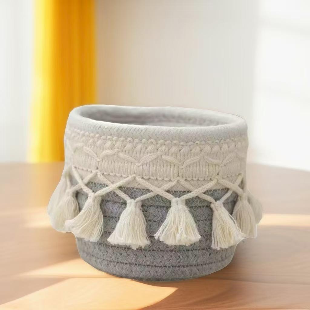1pc Handcrafted Boho Chic Makeup Brush Holder,Dual-Tone Woven Cosmetic Storage Basket with Tassel 12x10cm світло-сірого кольору
1pc Handcrafted Boho Chic Makeup Brush Holder,Dual-Tone Woven Cosmetic Storage Basket with Tassel 12x10cm світло-сірого кольору