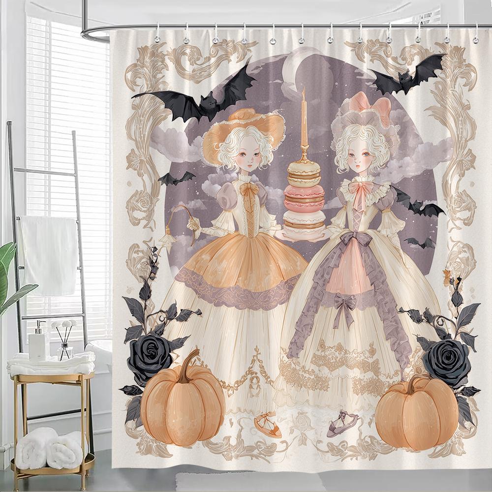 1pc Vintage Halloween Shower Curtain - Elegant in Floral Dresses with Pumpkins & Bats, 70.8x70.8 Inch Polyester Fabric Bathroom 90x180cm35x71in
1pc Vintage Halloween Shower Curtain - Elegant in Floral Dresses with Pumpkins & Bats, 70.8x70.8 Inch Polyester Fabric Bathroom 90x180cm35x71in