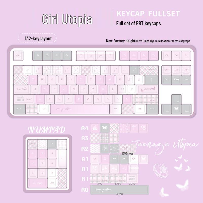 Girl s Utopia PBT Keycaps, Five-Side Dye-Sublimation, Compatible with MADE68, HI75, EZ63, WOOTING60.
Girl s Utopia PBT Keycaps, Five-Side Dye-Sublimation, Compatible with MADE68, HI75, EZ63, WOOTING60.