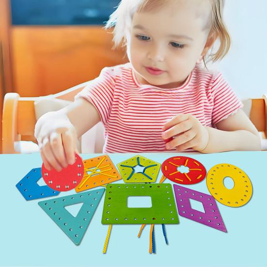 8Pcs/Set Kids Geometric Shape Threading Toy Fine Motor Skills Preschool Learning Toddlers Boys Girls Educational Wooden Shape Board Block Lacing Game 1 Set
8Pcs/Set Kids Geometric Shape Threading Toy Fine Motor Skills Preschool Learning Toddlers Boys Girls Educational Wooden Shape Board Block Lacing Game 1 Set