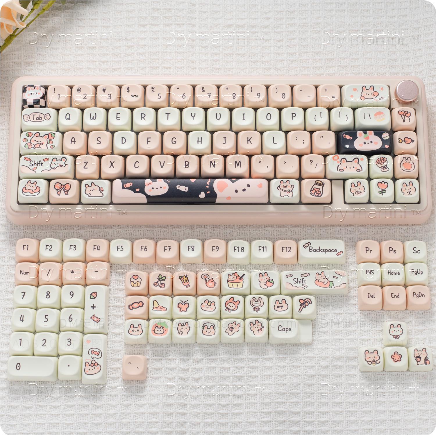 Cute Sublimation Ball Cap - Black, Pink, Milk Candy Keycaps (Round, Square) | 75 PBT, Rabbit Design
Cute Sublimation Ball Cap - Black, Pink, Milk Candy Keycaps (Round, Square) | 75 PBT, Rabbit Design