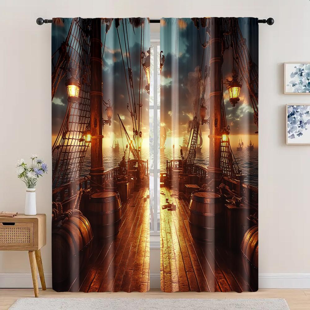 2 шт., Занавес Сцена на палубе Корсара Защита конфиденциальности Праздничный декор стен для украшения помещений 29x65in(75x166cm)
2 шт., Занавес Сцена на палубе Корсара Защита конфиденциальности Праздничный декор стен для украшения помещений 29x65in(75x166cm)