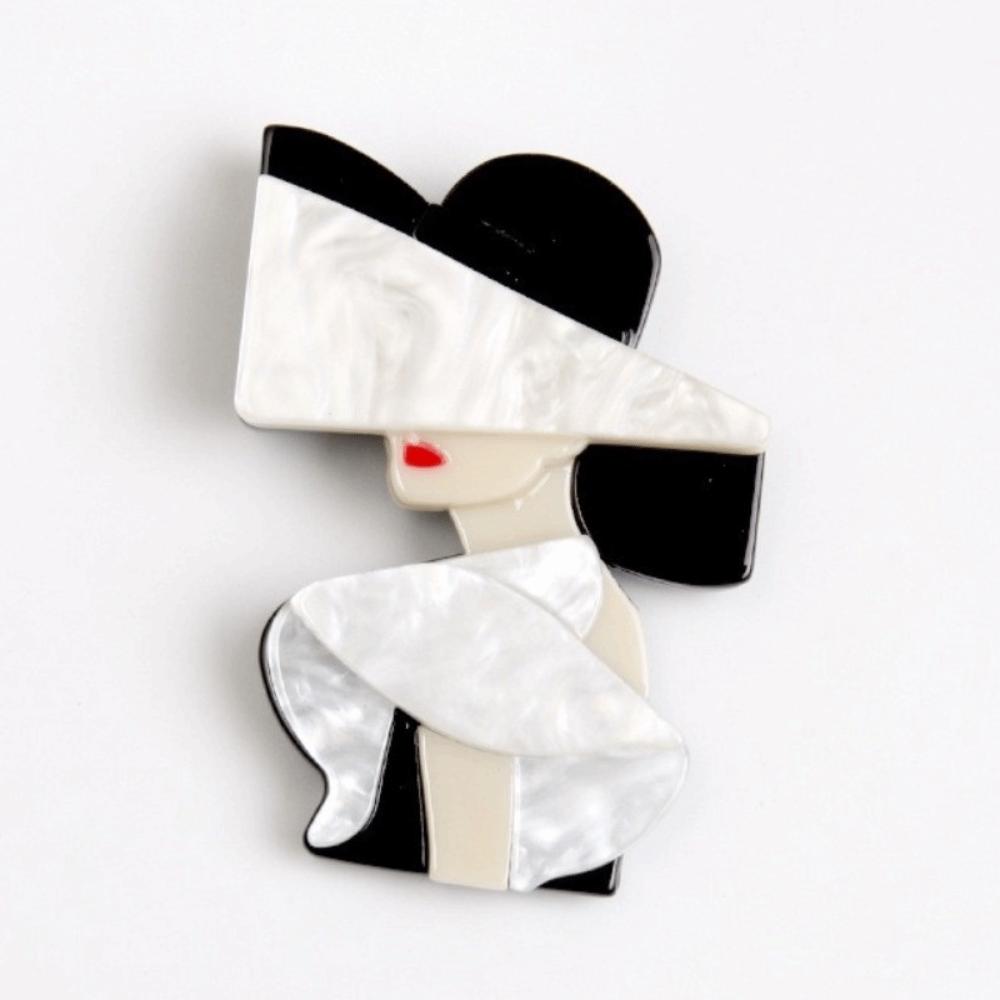 Elegant Cartoon Lady with Hat Brooch Acrylic Large Women Portrait Pin Clothing Accessories Handmade Girl Badge
Elegant Cartoon Lady with Hat Brooch Acrylic Large Women Portrait Pin Clothing Accessories Handmade Girl Badge