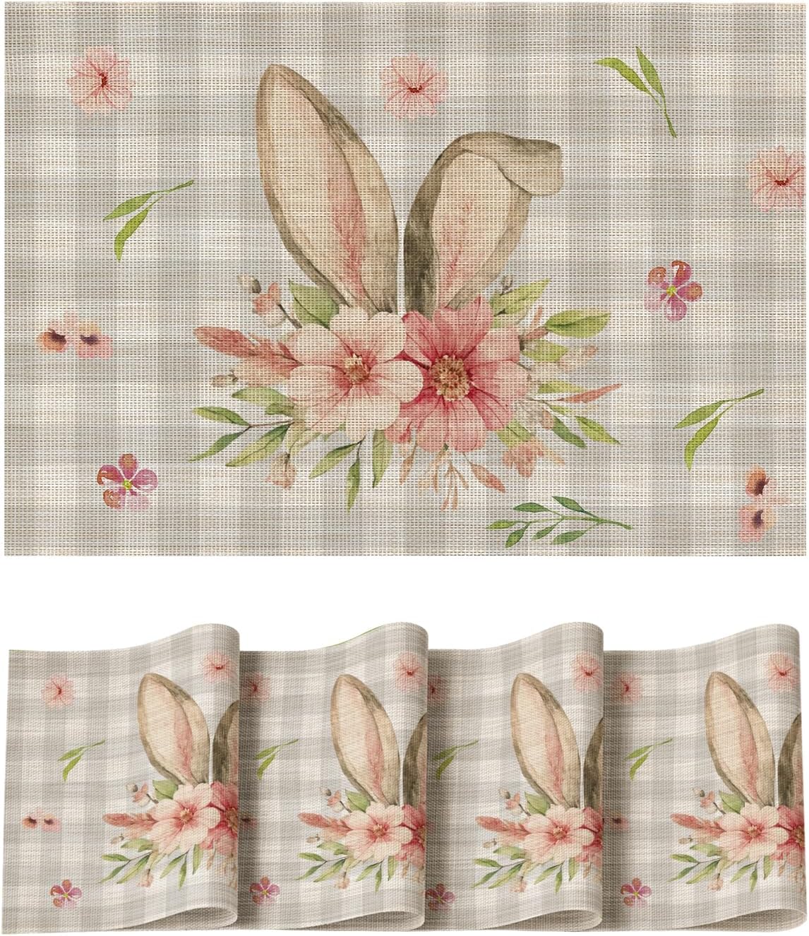 Buffalo Plaid Rabbit Ears Flowers Vinyl Easter Placemats Set of 4, 12x18 Inch Wipeable Non-Slip PVC Place Mats for Party Kitchen Dining Decor 4Pcs
Buffalo Plaid Rabbit Ears Flowers Vinyl Easter Placemats Set of 4, 12x18 Inch Wipeable Non-Slip PVC Place Mats for Party Kitchen Dining Decor 4Pcs