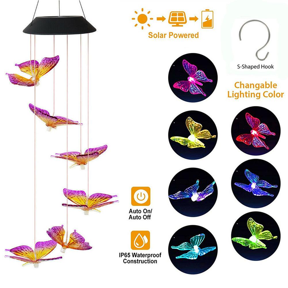 Led color changing solar wind chime light Waterproof Outdoor Windchime Butterfly Light Solar Hanging Lamp for Garden Decoration
Led color changing solar wind chime light Waterproof Outdoor Windchime Butterfly Light Solar Hanging Lamp for Garden Decoration