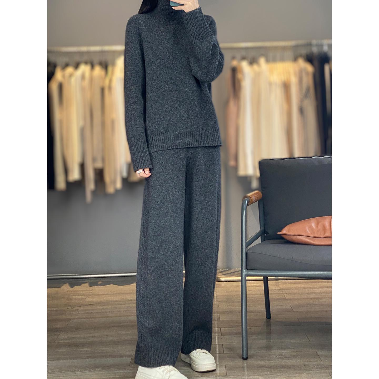 2025 Autumn/Winter High Neck Wool Knitwear & Wide Leg Pants Set Large
2025 Autumn/Winter High Neck Wool Knitwear & Wide Leg Pants Set Large