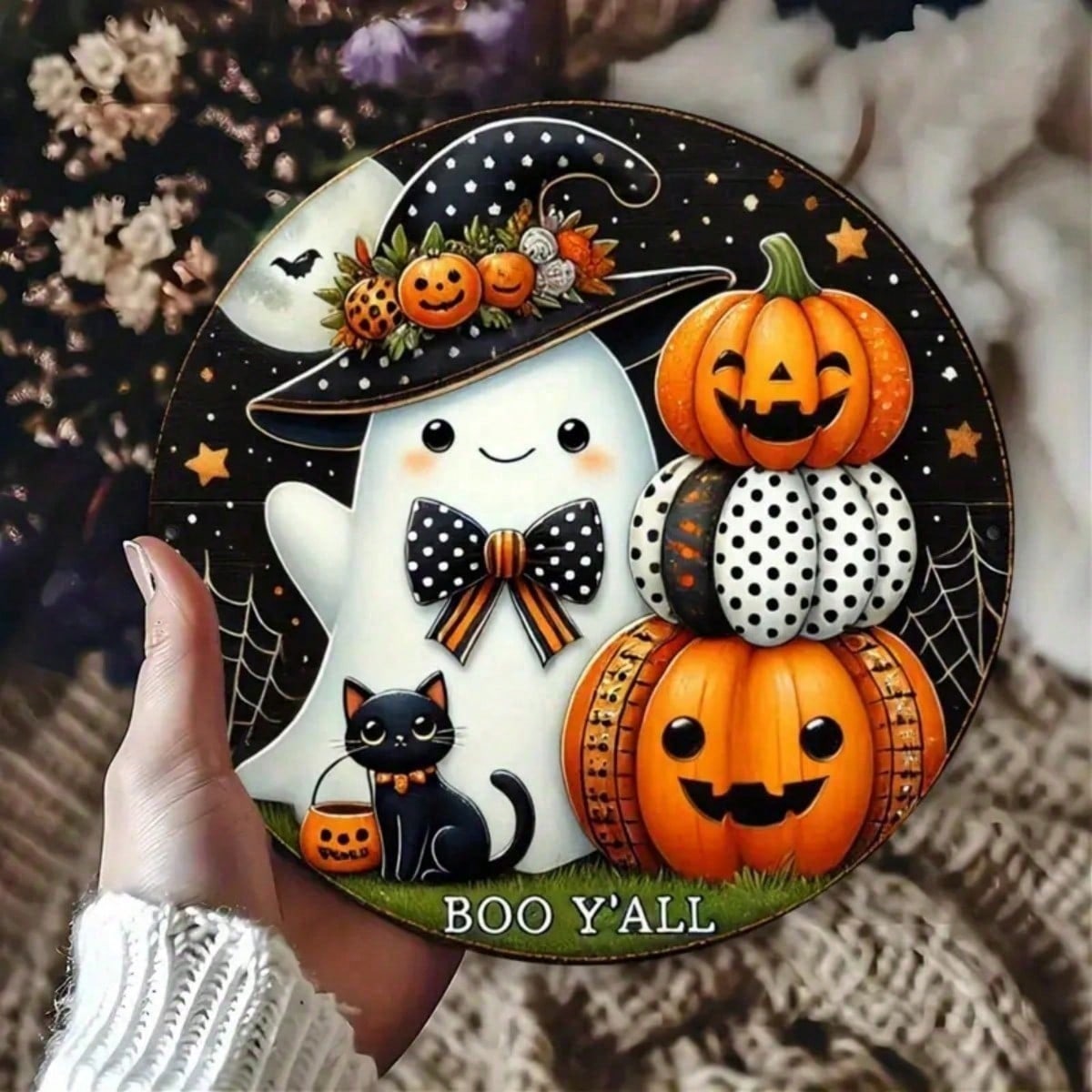 Round Metal Wall Poster Halloween Pumpkin Sign High Quality Print Home Decor
Round Metal Wall Poster Halloween Pumpkin Sign High Quality Print Home Decor