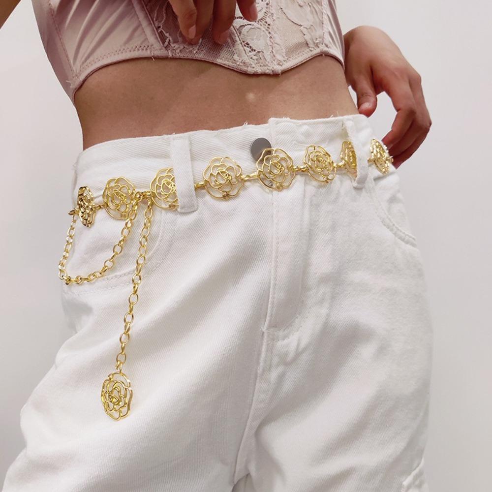 Rose Flower Waist Chain Adjustable Skirt Decoration Belt Fashion Metal Concho Belt Women золотий
Rose Flower Waist Chain Adjustable Skirt Decoration Belt Fashion Metal Concho Belt Women золотий