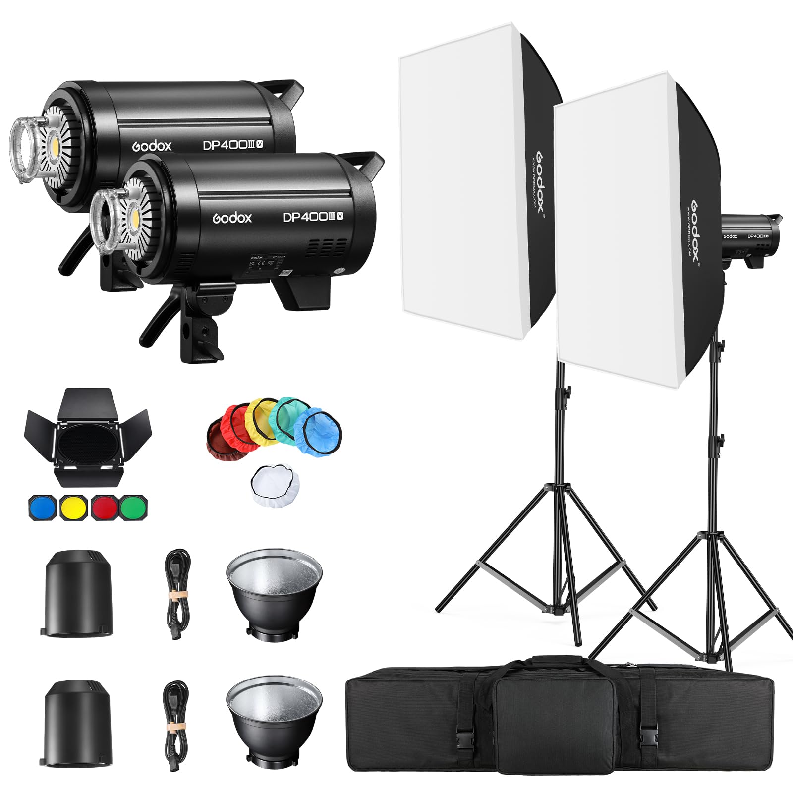 GODOX DP400IIIV Set 2 Pieces 400Ws 4th Generation Studio Flash Bowens Mount GODOX Wireless App Recycling 30W Modeling Lamp Reflector x2 Light Stand x2
GODOX DP400IIIV Set 2 Pieces 400Ws 4th Generation Studio Flash Bowens Mount GODOX Wireless App Recycling 30W Modeling Lamp Reflector x2 Light Stand x2