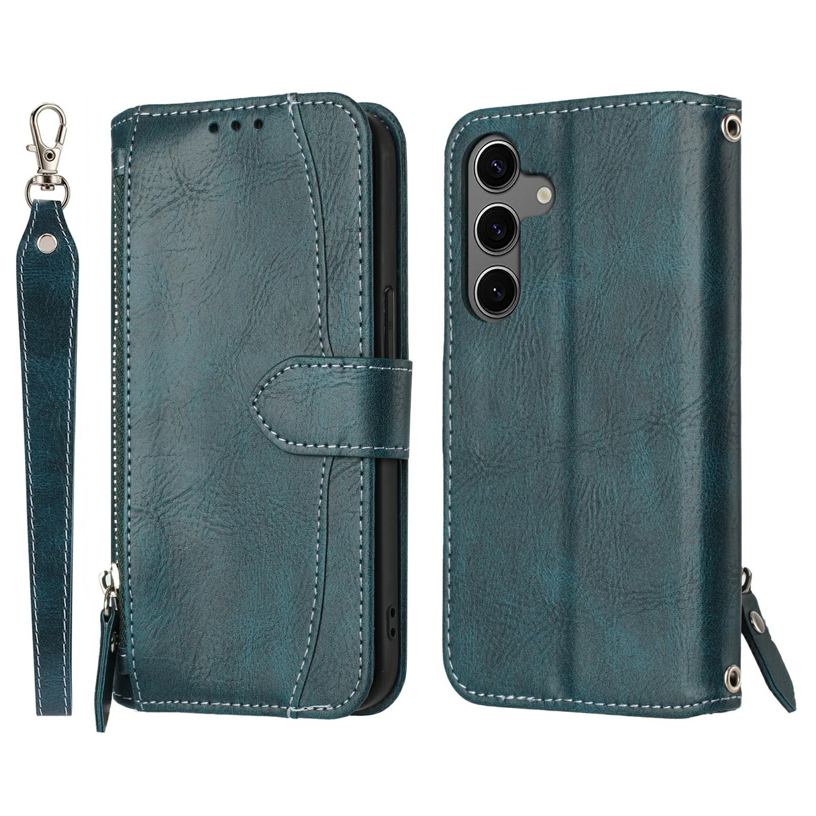 For Samsung Galaxy S25 FE Case Zipper Pocket Wallet Leather Phone Cover with Wrist Strap Blackish Green
For Samsung Galaxy S25 FE Case Zipper Pocket Wallet Leather Phone Cover with Wrist Strap Blackish Green