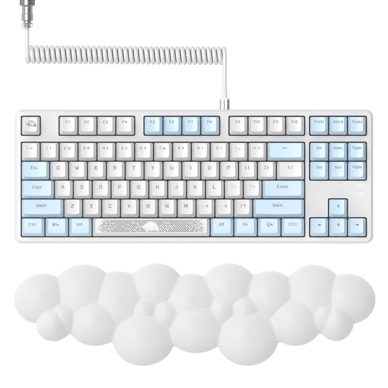 Wired Gaming Mechanical Keyboard Set with Tenkeyless Coil Cable Wrist Rest Hot Swap White Blue Blue Axis Compact 87 Key Gaming Keyboard All Keys No синій
Wired Gaming Mechanical Keyboard Set with Tenkeyless Coil Cable Wrist Rest Hot Swap White Blue Blue Axis Compact 87 Key Gaming Keyboard All Keys No синій