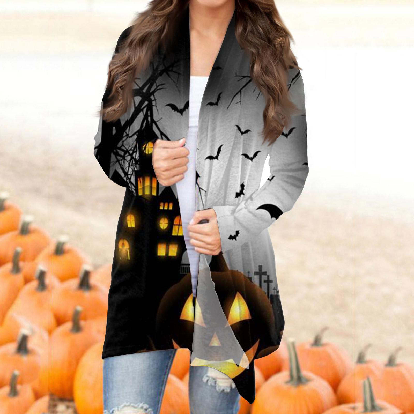 Женский кардиган с принтом Хэллоуина, нерегулярный, с длинными рукавами и карманной курткой M
Женский кардиган с принтом Хэллоуина, нерегулярный, с длинными рукавами и карманной курткой M