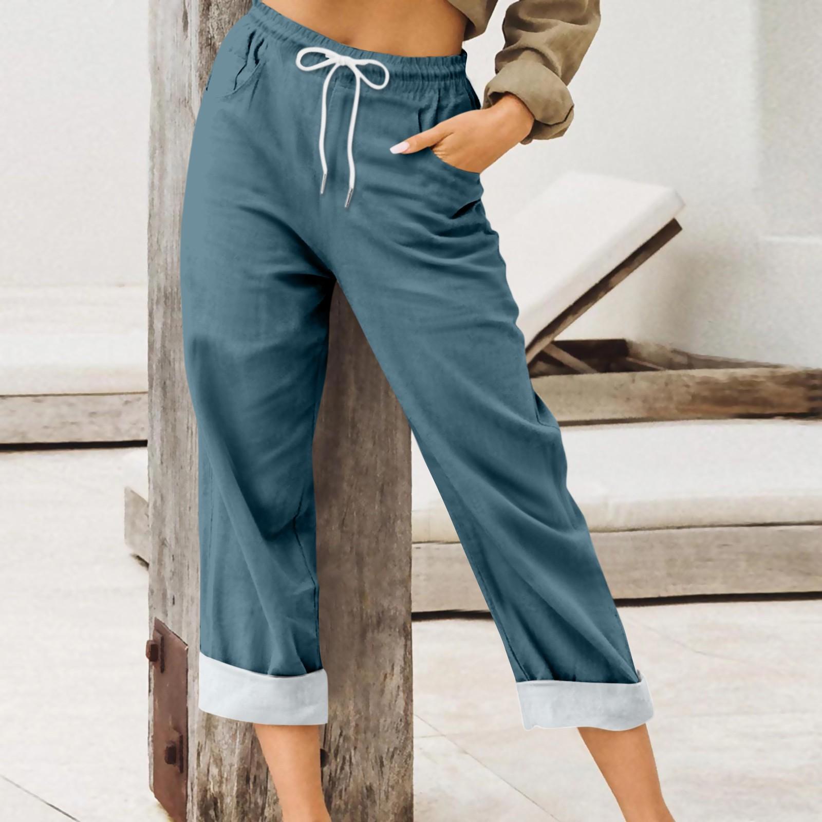 Жіночі штани Літні широкі повсякденні одноколірні вільні брюки з високою талією та кишенями XXXL Темно-синій
Жіночі штани Літні широкі повсякденні одноколірні вільні брюки з високою талією та кишенями XXXL Темно-синій