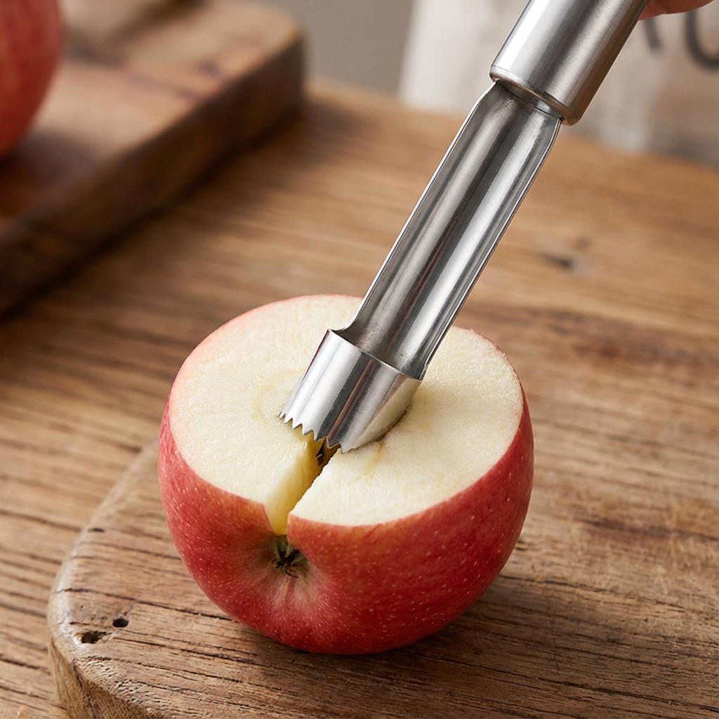 Easy-Use Kitchen Coring Tool - Stainless Steel Core Remover for Apples, Pears & Even Pumpkin, Simple 4-Step Operation, 1-Piece срібний
Easy-Use Kitchen Coring Tool - Stainless Steel Core Remover for Apples, Pears & Even Pumpkin, Simple 4-Step Operation, 1-Piece срібний