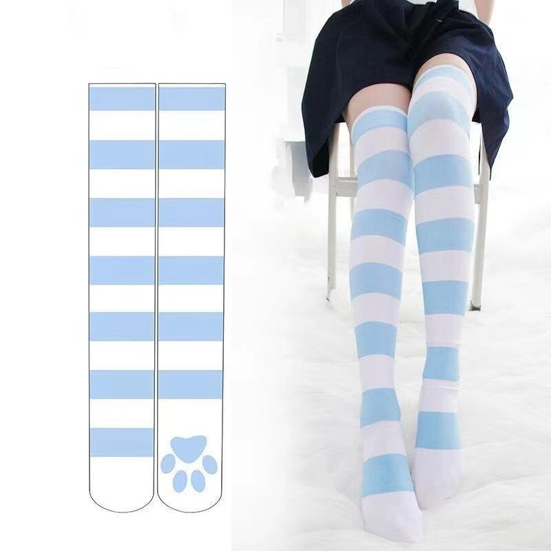 Lolita Gothic Velvet Over The Knee Thigh High JK Long Stockings Lolita Over Knee Socks Strip Cat Paw Print Stockings One Size синій
Lolita Gothic Velvet Over The Knee Thigh High JK Long Stockings Lolita Over Knee Socks Strip Cat Paw Print Stockings One Size синій