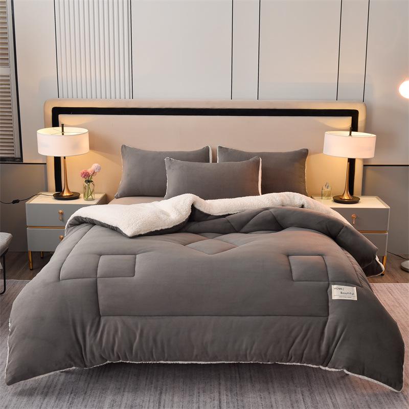 Solid Color Lambswool Cotton Quilt: Thick, Warm, and Cozy for Single or Double Beds - Perfect Fall/Winter Gift 150x200cm ~5 lbs
Solid Color Lambswool Cotton Quilt: Thick, Warm, and Cozy for Single or Double Beds - Perfect Fall/Winter Gift 150x200cm ~5 lbs