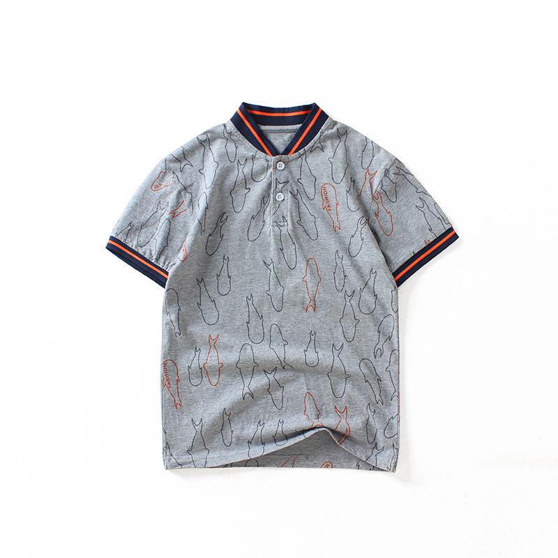 Kids Summer V-neck Short-sleeved Polo T-shirt for Boys 120cm сірий колір
Kids Summer V-neck Short-sleeved Polo T-shirt for Boys 120cm сірий колір