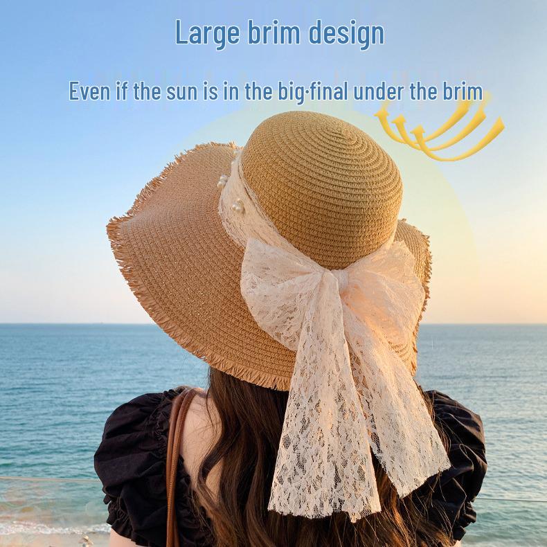 Women s Summer Straw Hat with Ribbon and Pearl - Breathable, Large Brim for Sun Protection at the Beach One Size
Women s Summer Straw Hat with Ribbon and Pearl - Breathable, Large Brim for Sun Protection at the Beach One Size