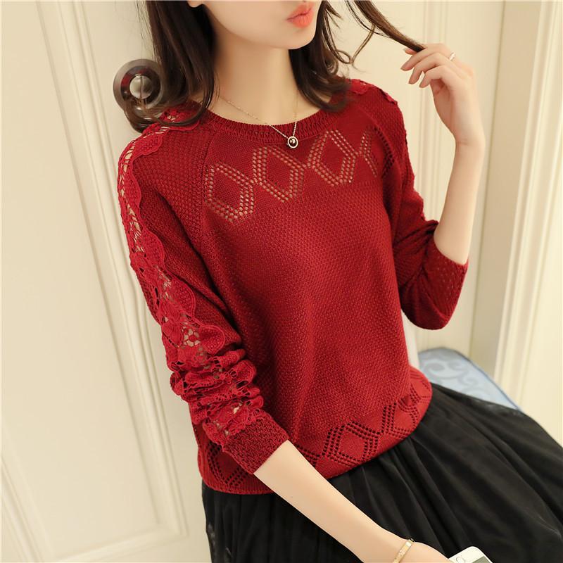 Корейская версия женский ажурный пуловер с полыми рукавами вязаный свитер на весну пуловеры длинные рукава женские One size бордовый
Корейская версия женский ажурный пуловер с полыми рукавами вязаный свитер на весну пуловеры длинные рукава женские One size бордовый