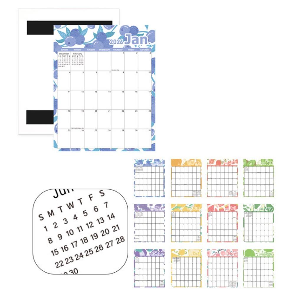 Notes 2026 Calendar Colorful 12 Month Calendar Durable English Magnetic Calendar School Style B
Notes 2026 Calendar Colorful 12 Month Calendar Durable English Magnetic Calendar School Style B