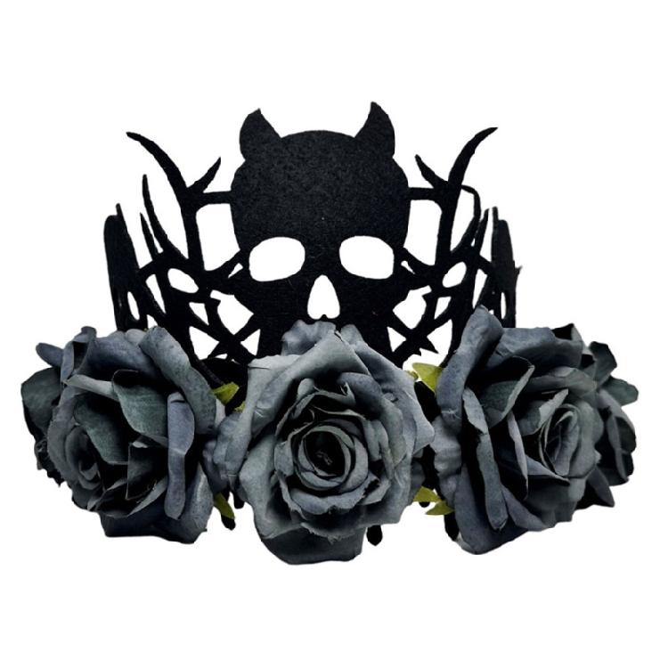 Soft Fabric Witch Crowns Halloween Headwear Reusable Rose Flower Accessory For Cosplay Event чорний
Soft Fabric Witch Crowns Halloween Headwear Reusable Rose Flower Accessory For Cosplay Event чорний