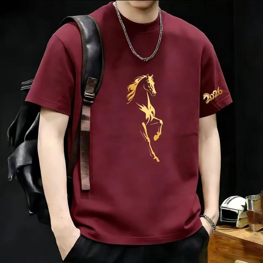 Men s Red Galloping Horse Print Short Sleeve T-shirt: Trendy Round Neck Fashion L
Men s Red Galloping Horse Print Short Sleeve T-shirt: Trendy Round Neck Fashion L