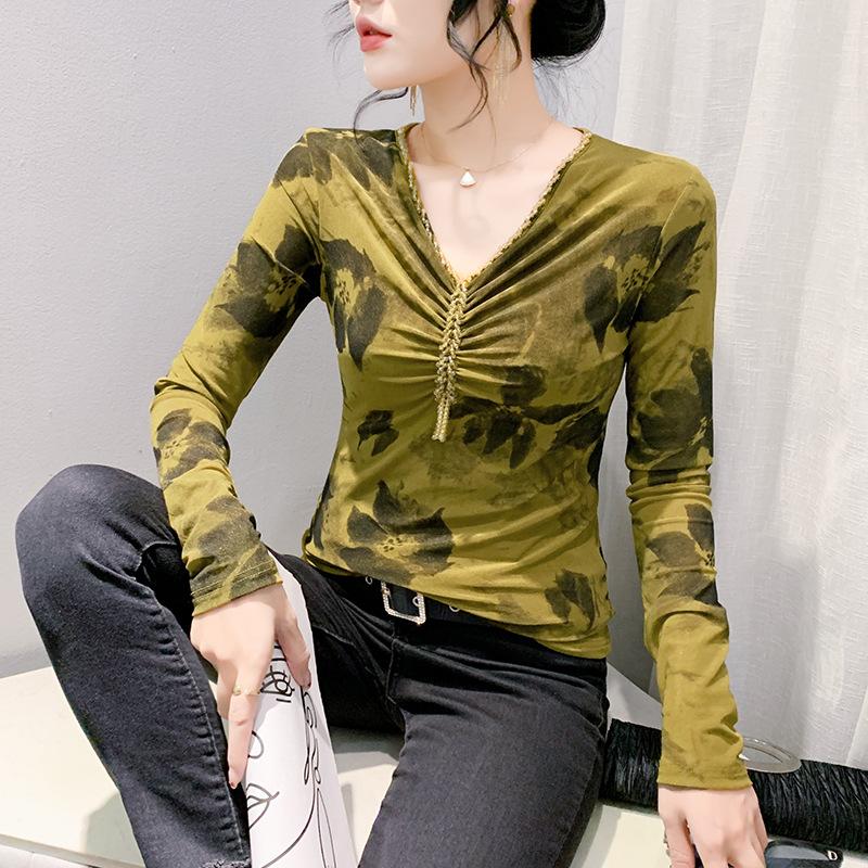 Женская плиссированная рубашка с бисером, длинный рукав, зимняя футболка с принтом и V-образным вырезом, сетчатая футболка с принтом 4XL жёлтый
Женская плиссированная рубашка с бисером, длинный рукав, зимняя футболка с принтом и V-образным вырезом, сетчатая футболка с принтом 4XL жёлтый