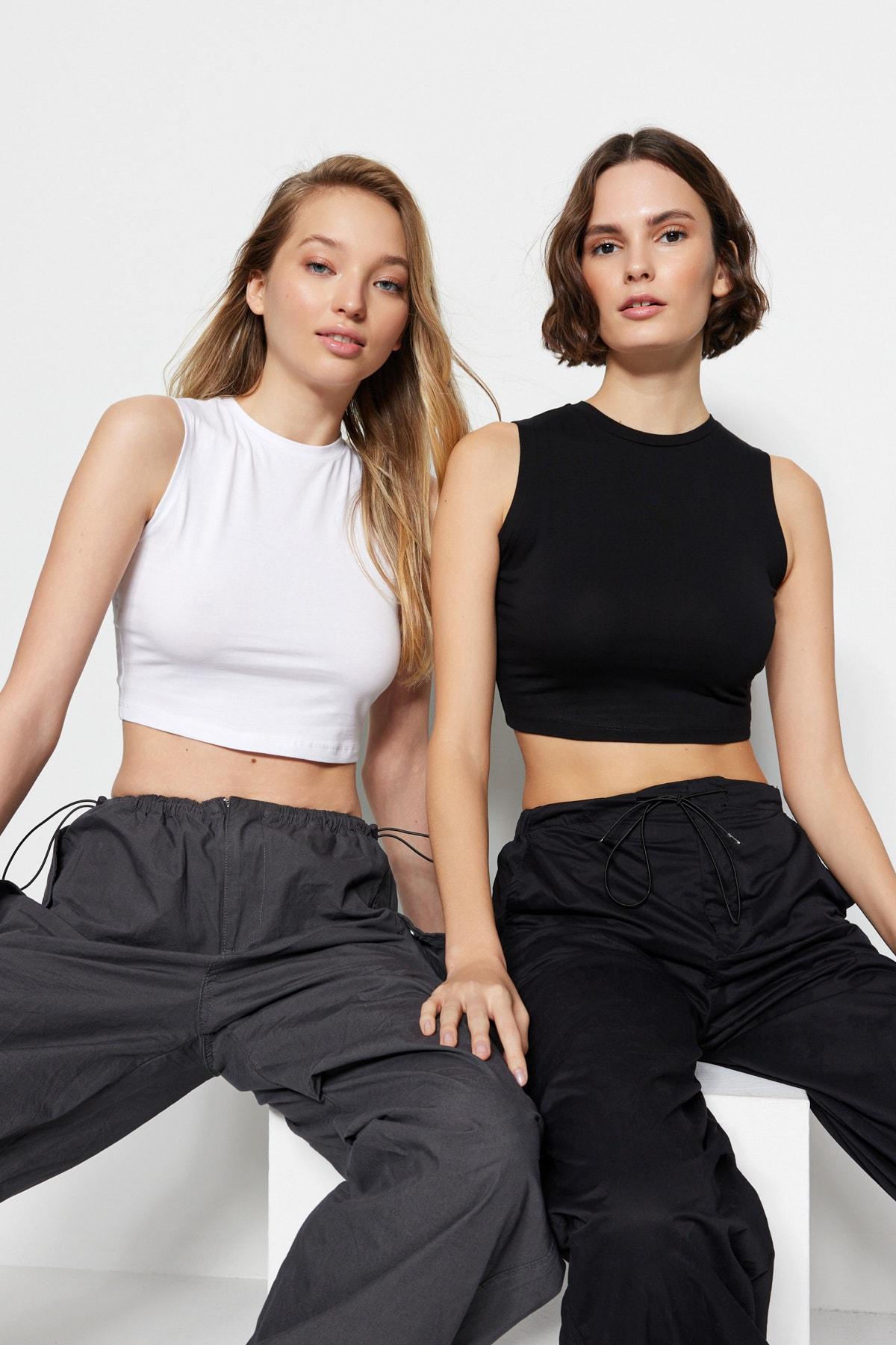 Women s Fashion New Undershirt Black-White 2 Pack Sleeveless Crop Cotton Flexible Knitted Undershirt L чорний білий колір
Women s Fashion New Undershirt Black-White 2 Pack Sleeveless Crop Cotton Flexible Knitted Undershirt L чорний білий колір
