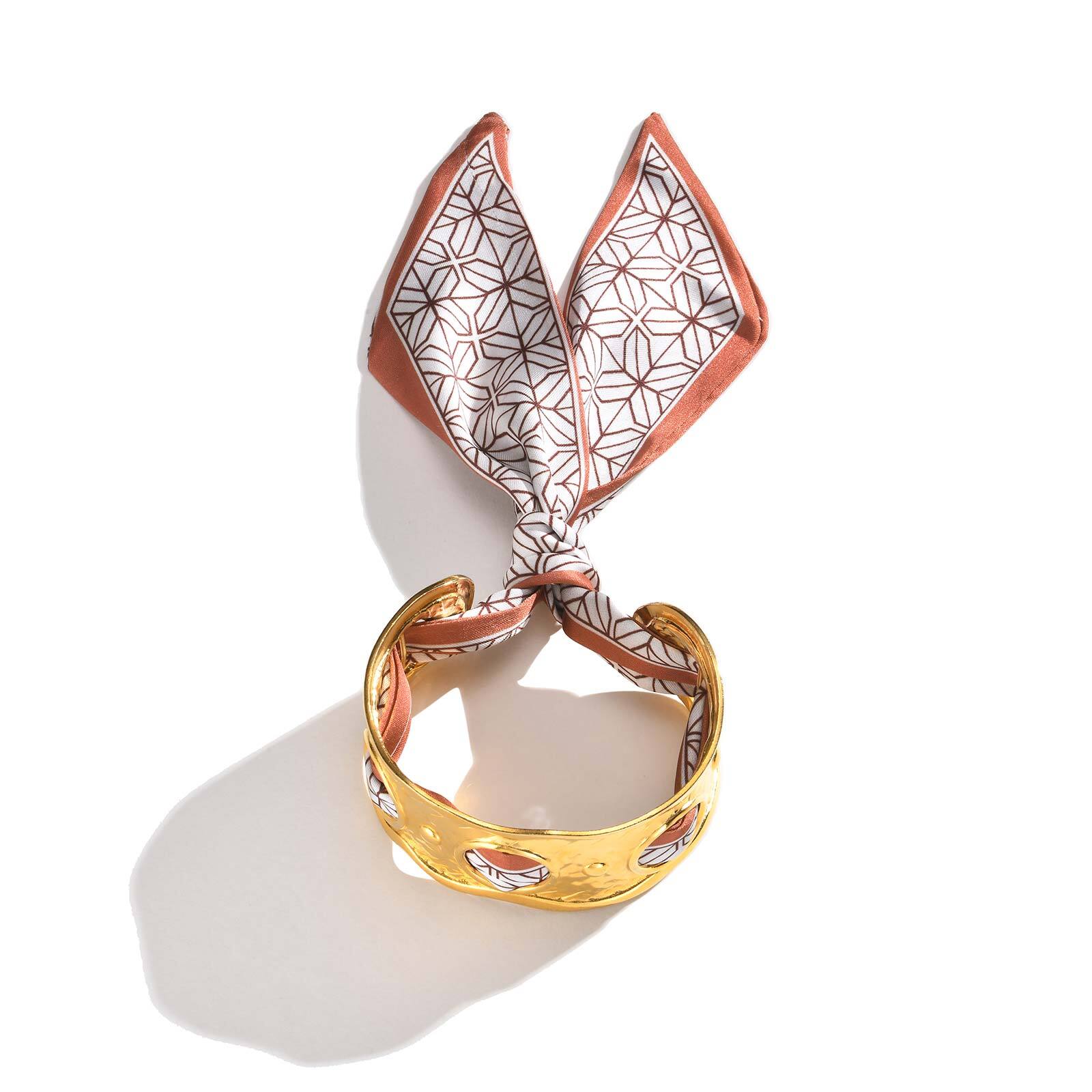 Exaggerated Stainless Steel Open Bangle Bracelet With Silk Scarves, Wide Brand Women Statement Bracelet Chunky Jewelry
Exaggerated Stainless Steel Open Bangle Bracelet With Silk Scarves, Wide Brand Women Statement Bracelet Chunky Jewelry