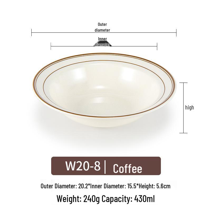 Melamine Straw Hat Plate: Deep Imitation Porcelain Tableware for Western Dishes, Soups, Sauerkraut Fish, Salads, and Pasta.
Melamine Straw Hat Plate: Deep Imitation Porcelain Tableware for Western Dishes, Soups, Sauerkraut Fish, Salads, and Pasta.