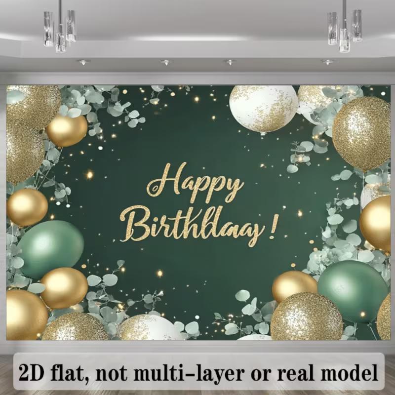 2D Rustic Green Gold Birthday Backdrop with Eucalyptus Leaves & Gold Balloons 47.2x31.5inch/120*80cm
2D Rustic Green Gold Birthday Backdrop with Eucalyptus Leaves & Gold Balloons 47.2x31.5inch/120*80cm