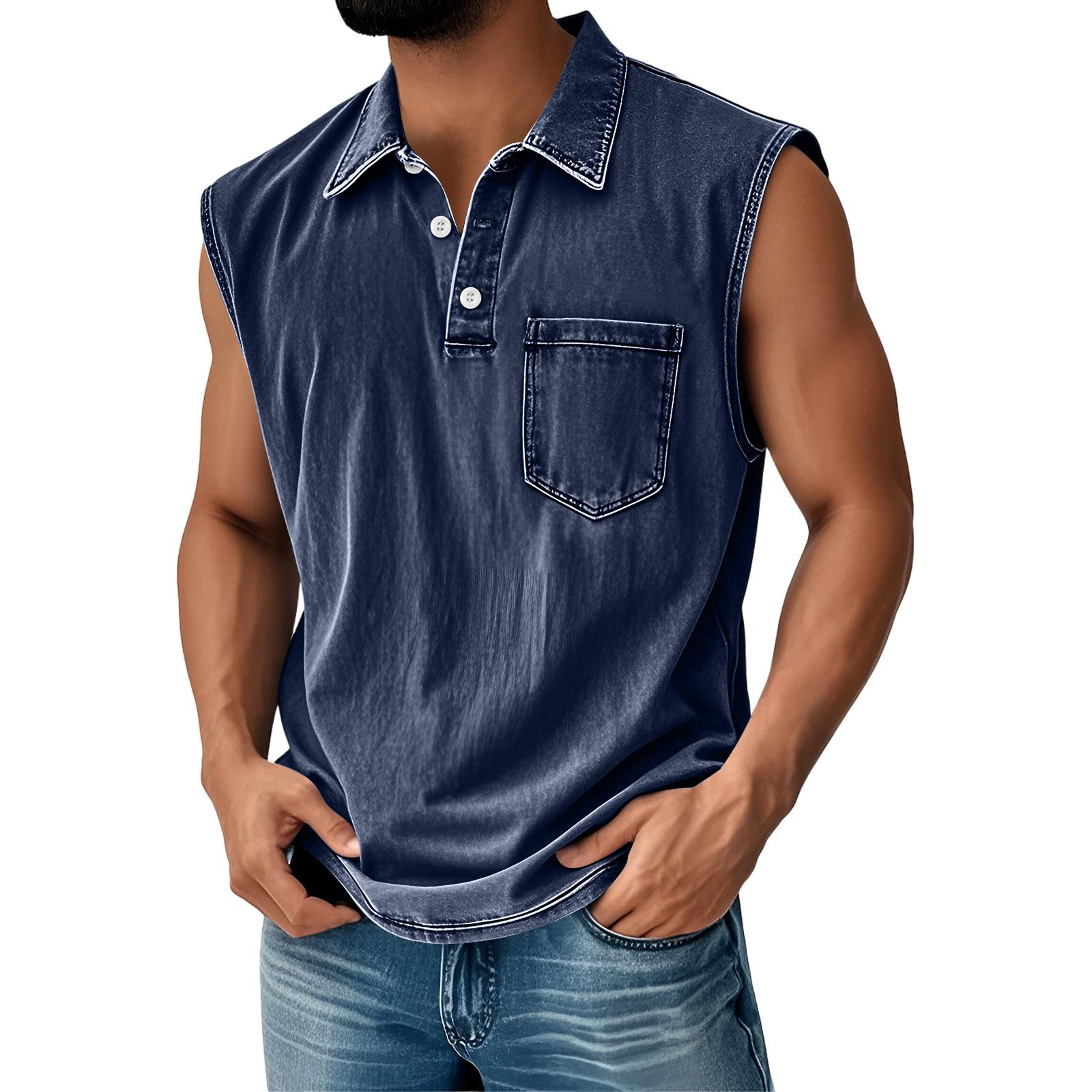 Men s Sleeveless Pocket Vest Men s Casual Fashion Sports Sleeveless Vest XXL Темно-синій
Men s Sleeveless Pocket Vest Men s Casual Fashion Sports Sleeveless Vest XXL Темно-синій