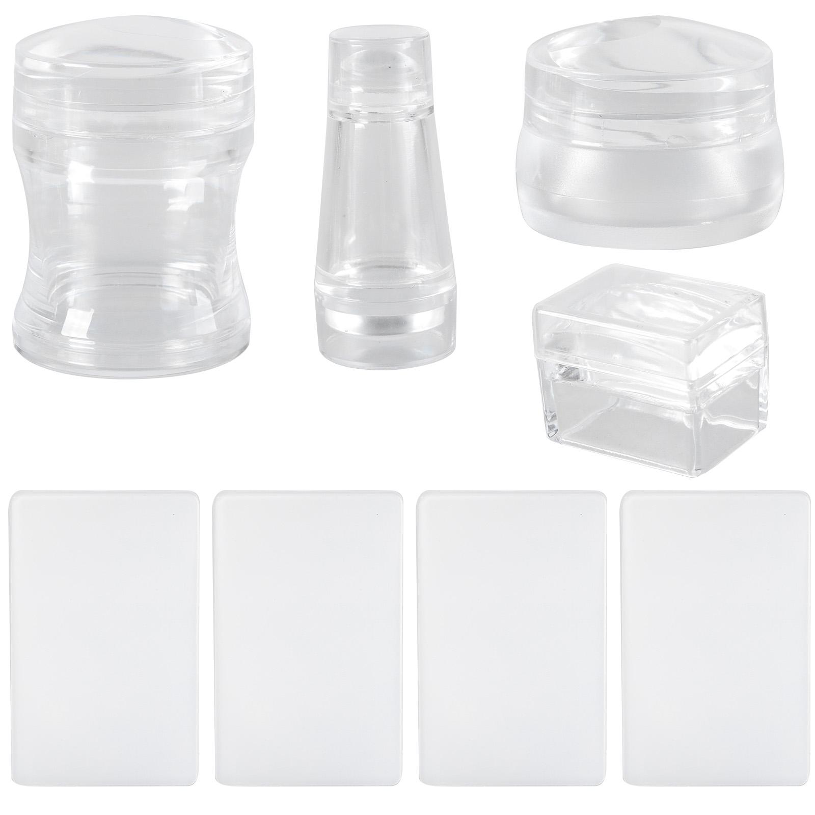 4Pcs Clear Silicone Nail Art Stamper Set Round Rectangular Double Head Transparent Jelly Stamping for Creative Manicure
4Pcs Clear Silicone Nail Art Stamper Set Round Rectangular Double Head Transparent Jelly Stamping for Creative Manicure