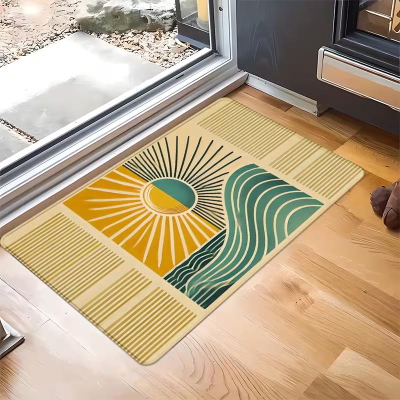 Retro Colorful Wavy Stripe Print Doormat Soft Non-Slip Boho Geometric Entryway Rug Modern Entrance Decor Carpet 40cm x 60cm
Retro Colorful Wavy Stripe Print Doormat Soft Non-Slip Boho Geometric Entryway Rug Modern Entrance Decor Carpet 40cm x 60cm