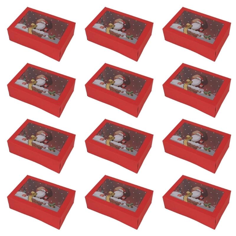 12Pcs Christmas Cookie Gifts Box with Window Holiday Baking Pastry Box Food Treat Container for Pastries Cupcakes Candy
12Pcs Christmas Cookie Gifts Box with Window Holiday Baking Pastry Box Food Treat Container for Pastries Cupcakes Candy